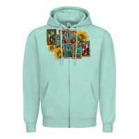 Seafoam Western Blessed Zipper Hoodie - FaDigitalArtStudio