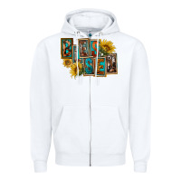 White Western Blessed Zipper Hoodie - FaDigitalArtStudio