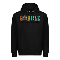 Black gobble til you wobble thanksgiving turkey Premium Hoodie - RanaPortraitStore