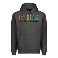 Charcoal Heather gobble til you wobble thanksgiving turkey Premium Hoodie - RanaPortraitStore