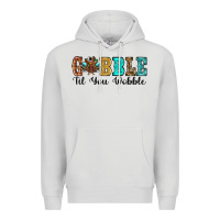Dove Grey gobble til you wobble thanksgiving turkey Premium Hoodie - RanaPortraitStore