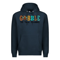 Navy gobble til you wobble thanksgiving turkey Premium Hoodie - RanaPortraitStore