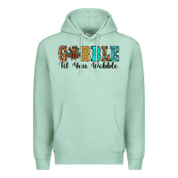 Seafoam gobble til you wobble thanksgiving turkey Premium Hoodie - RanaPortraitStore
