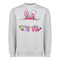Heather Grey Easter bunny name frame Heavyweight Sweatshirt - OliviaCreatesArt