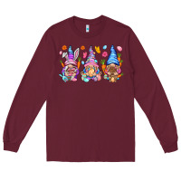 Burgundy Easter gnomies Easter Day Long Sleeve Tee - HowdyJamesFarm