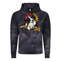 Cloud Black border collie with bandanna Vintage Hoodie - texasbilliewilder