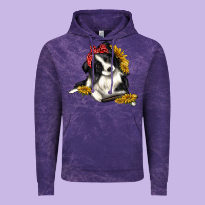Border Collie With Bandanna Vintage Hoodie Designed By Texasbilliewilder