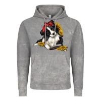 Cloud Rock border collie with bandanna Vintage Hoodie - texasbilliewilder