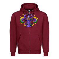 Burgundy mardi gras crawfish 2 Zipper Hoodie - FaDigitalArtStudio