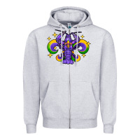 Heather Grey mardi gras crawfish 2 Zipper Hoodie - FaDigitalArtStudio