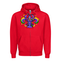 Red mardi gras crawfish 2 Zipper Hoodie - FaDigitalArtStudio