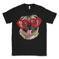 Black pug with love glasses Classic Tee - RanaPortraitStore