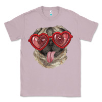 Lilac pug with love glasses Classic Tee - RanaPortraitStore