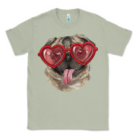 Matcha pug with love glasses Classic Tee - RanaPortraitStore
