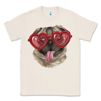 Natural pug with love glasses Classic Tee - RanaPortraitStore