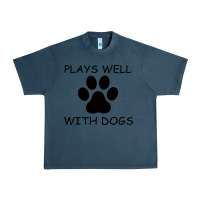 Midnight Navy Plays Well With Dogs Urban Heavy Tee - Bettercallsaul
