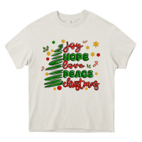 Cream joy hope love peace christmas Heavy Core Tee - MaliasSmallBusiness