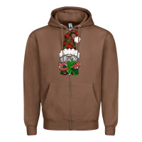 Chestnut Christmas Gnome With Candy Zipper Hoodie - BundleAndBundleShop