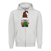 Dove Grey Christmas Gnome With Candy Zipper Hoodie - BundleAndBundleShop