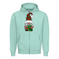 Seafoam Christmas Gnome With Candy Zipper Hoodie - BundleAndBundleShop