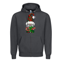Smoke Christmas Gnome With Candy Zipper Hoodie - BundleAndBundleShop