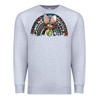 Heather Grey easter rainbow Premium Sweatshirt - CowhideDigitalArt