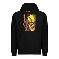 Black love softball Premium Hoodie - FaDigitalArtStudio