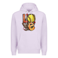 Lilac love softball Premium Hoodie - FaDigitalArtStudio