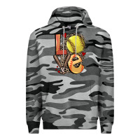 Slate Camo love softball Premium Hoodie - FaDigitalArtStudio