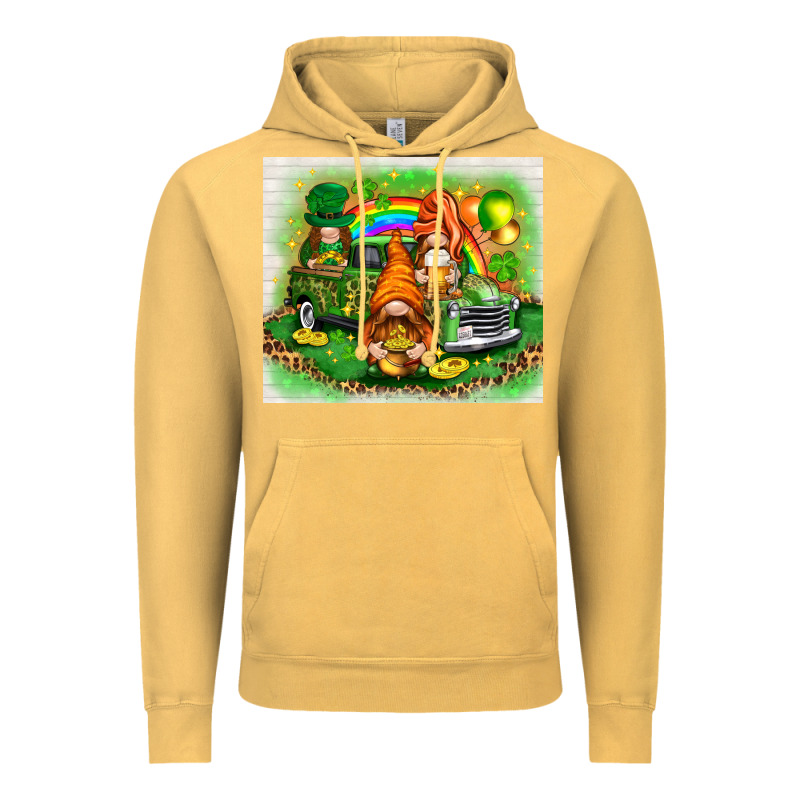 St Patricks Day Gnomies With Truck Vintage Hoodie by NancyCooperArtShop | Teevron
