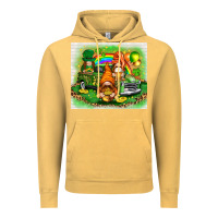 Vintage Mustard st patricks day gnomies with truck Vintage Hoodie - NancyCooperArtShop