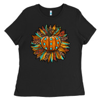 Black pumpkin sunflower Ladies Tee - RanaPortraitStore