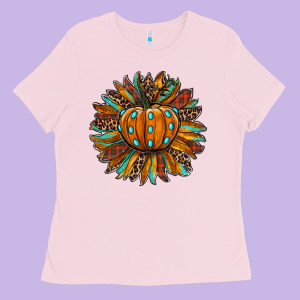 Pumpkin Sunflower Ladies Tee Designed By Ranaportraitstore