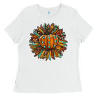 White pumpkin sunflower Ladies Tee - RanaPortraitStore