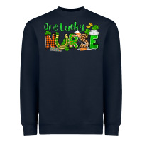 Navy St. Patrick's One lucky Nurse Heavyweight Sweatshirt - OliviaCreatesArt