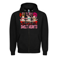 Black Valentine's Day My Class Is Full Of Sweet Hearts Zipper Hoodie - FaDigitalArtStudio