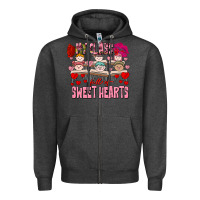 Charcoal Heather Valentine's Day My Class Is Full Of Sweet Hearts Zipper Hoodie - FaDigitalArtStudio