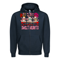Navy Valentine's Day My Class Is Full Of Sweet Hearts Zipper Hoodie - FaDigitalArtStudio