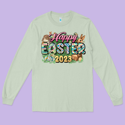 Happy Easter 2023 Long Sleeve Tee Designed By Howdyjamesfarm