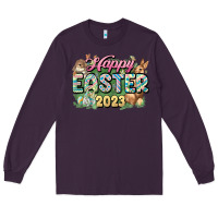 Plum Happy Easter 2023 Long Sleeve Tee - HowdyJamesFarm