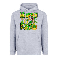 Heather Grey Happy St Patricks Rex Day Heavyweight Hoodie - CowhideDigitalArt