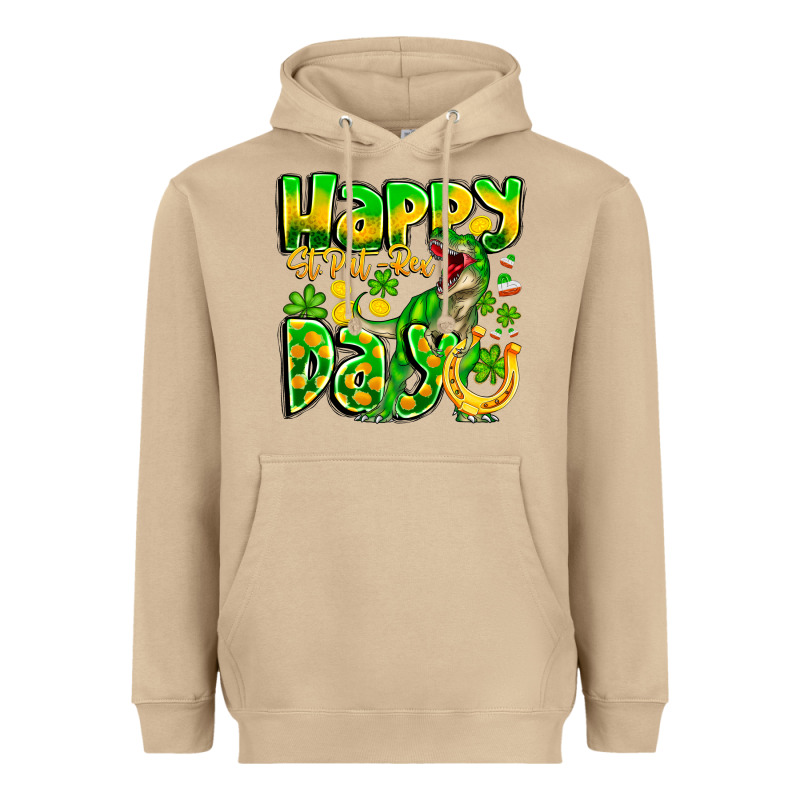 Happy St Patricks Rex Day Heavyweight Hoodie by CowhideDigitalArt | Teevron