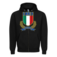 Black italian,rugby,federation Zipper Hoodie - tuanDangUi