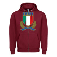 Burgundy italian,rugby,federation Zipper Hoodie - tuanDangUi