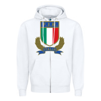White italian,rugby,federation Zipper Hoodie - tuanDangUi