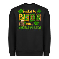 Black St. Patrick's Fueled by beer and shenanigangs Heavyweight Sweatshirt - OliviaCreatesArt