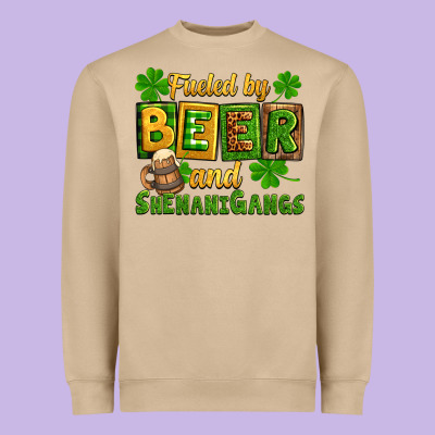 St. Patrick's Fueled By Beer And Shenanigangs Heavyweight Sweatshirt Designed By Oliviacreatesart