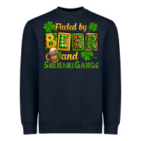 Navy St. Patrick's Fueled by beer and shenanigangs Heavyweight Sweatshirt - OliviaCreatesArt