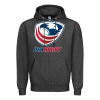 Charcoal Heather usa,rugby Zipper Hoodie - tuanDangUi