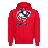 Red usa,rugby Zipper Hoodie - tuanDangUi